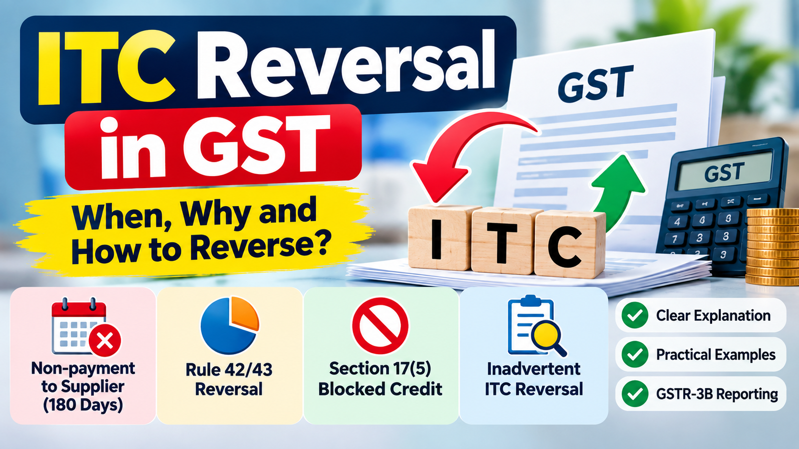 ITC Reversal under GST: When, Why and How to Reverse Input Tax Credit