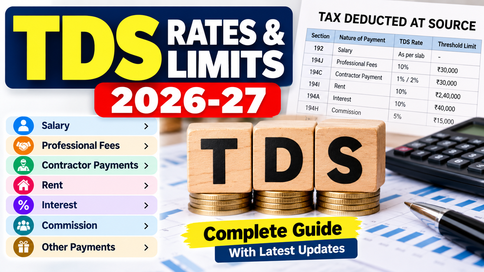 TDS Rates & Limits 2026–27